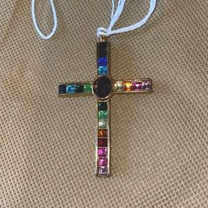 Rainbow cross pendant 1998 signed PSCO